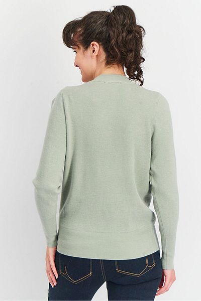 Tchibo Women Crew Neck Long Sleeves Knit Sweater, Sage Green