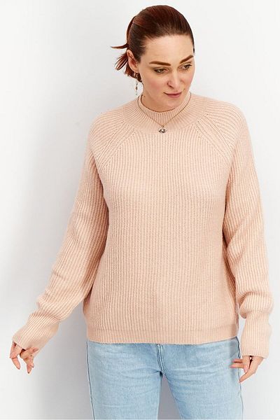 Tchibo Women Crew Neck Long Sleeves Knit Sweater, Pink