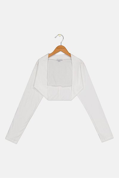 Artigli Girl Kids Girl Solid Long Sleeve Cardigan, White