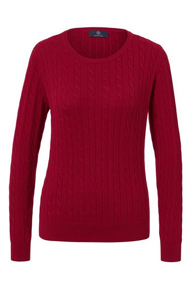 Tchibo Women Round Neck Knitted Long Sleeves Sweater, Red