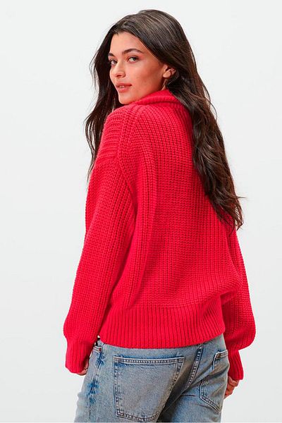 Tchibo Women Long Sleeve Knitted Sweater, Red