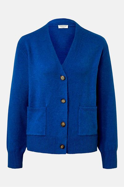 Tchibo Women V-neck Knitted Cardigan, Blue