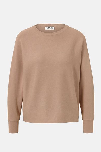 Tchibo Women Crew Neck Knitted Sweater, Tan