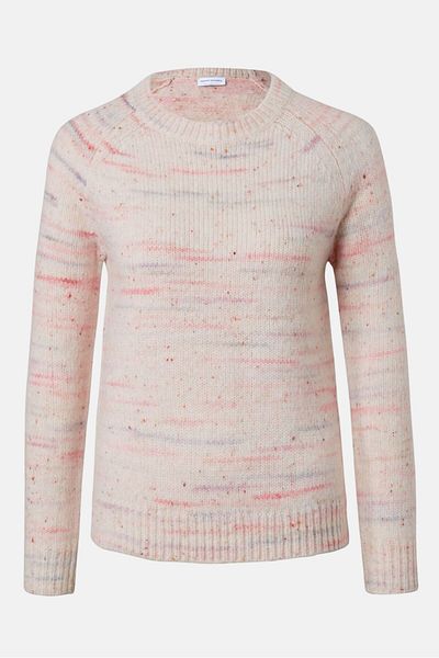 Tchibo Women Round Neck Knitted Sweater, Off White Combo
