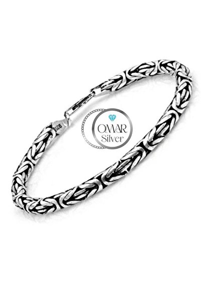 Omar Silver Gümüş 925 Ayar 6 Mm Erkek Oval Kral Bileklik