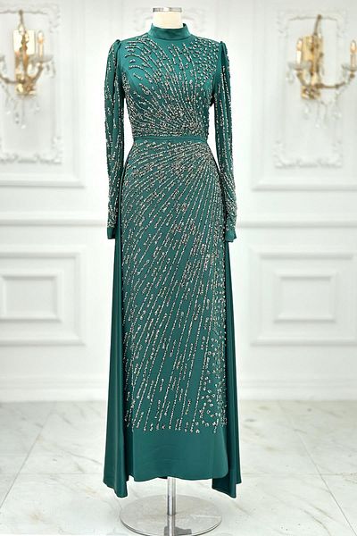Amine Hüma Emerald Meltem Hijab βραδινό φόρεμα