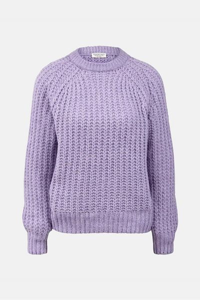 Tchibo Women Round Neck Textured Sweater, Lavender