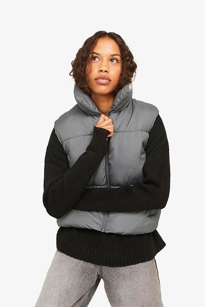 JJXX Jxsolvej Women's Gray Vest 12258074 Gargoyle