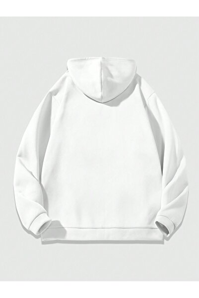 Know Γυναικεία ζακέτα με φερμουάρ με 3 κλωστές λευκή μπρούκλιν με στάμπα με κουκούλα