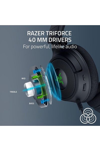RAZER Kraken V4 X Wired Gaming Headset - Type C & A Cable - for PC, PS5, Nintendo Switch, Smartphone