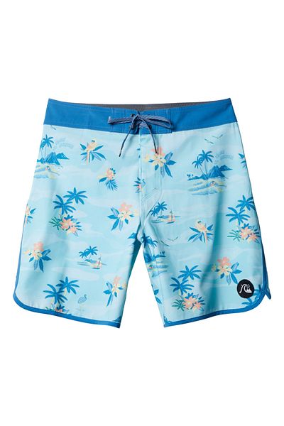 Quiksilver Men's Boardshort Surfsilk Scallop 19 Turquoise Men's Boardshort Eqybs04654
