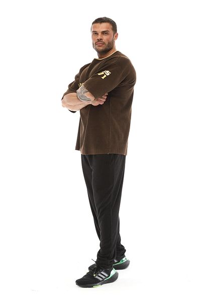 Big Sam تي شيرت تدريب سميك بني 2587