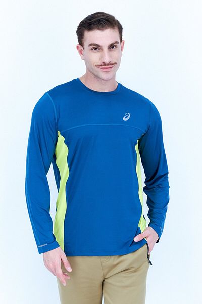Asics Men Sportswear Fit Long Sleeve Training T-shirt, Teal Green