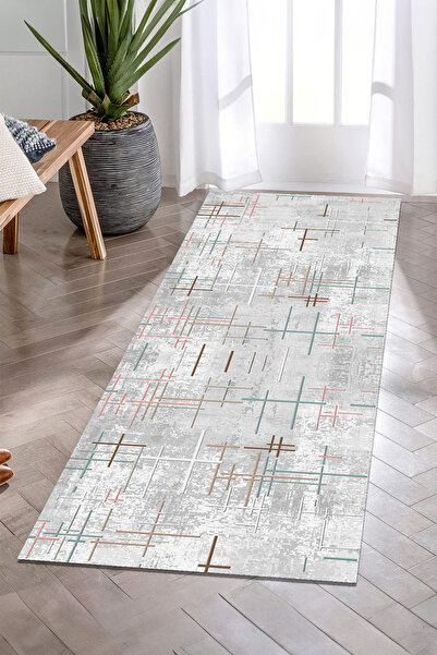 Bir Aksesuar Dijital Baskılı Yıkanabilir Dot Taban Kaymaz Halı yolluk mutfak ...