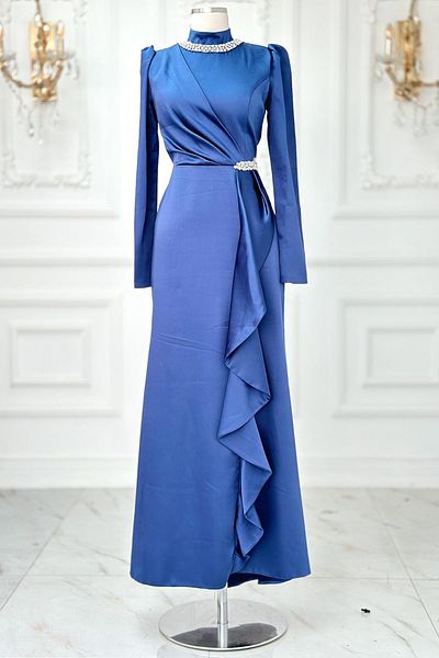 Amine Hüma Βραδινό φόρεμα Indigo Demre Hijab