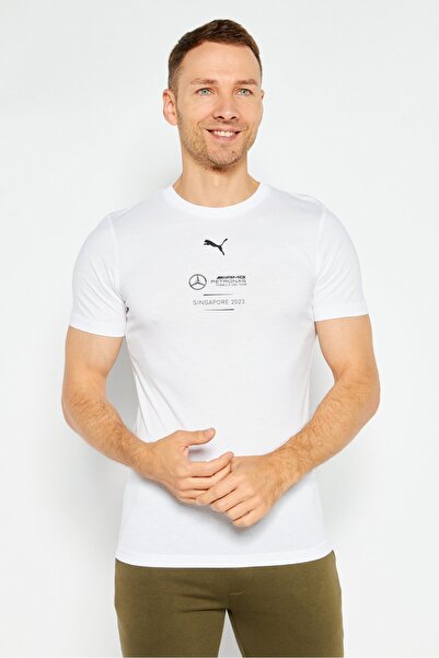 Puma x Mercedes AMG Men Sportswear Fit Short Sleeve Outdoor T-Shirt, White