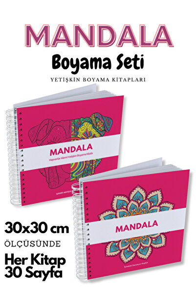 Grafikhane Mandala Yetişkin Boyama Seti 2 Kitap Çiçek ve Hayvanlar Alemi