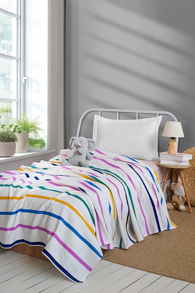 Eponj Home Natural Pique Pattern - Yellow and Lilac Single Funny T-Shirt