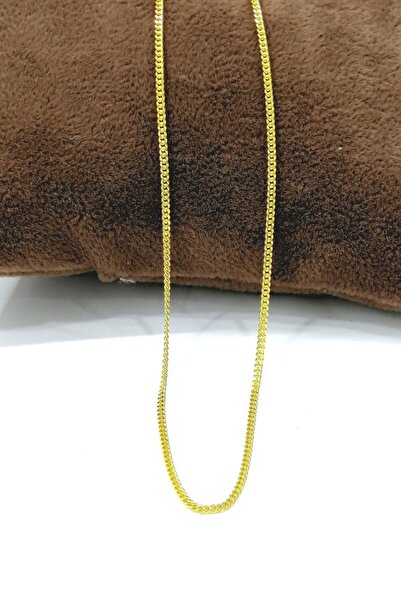 Omar Silver Unisex Gurmet 1,40 Mm Gold Altın Kaplama Gümüş Kolye Zincir Omr7990
