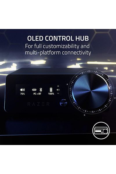 RAZER Kraken V4 Pro Wireless Gaming Headset: OLED Hub, HD Haptics -PC, PS5,PS4, Xbox,Smartphone