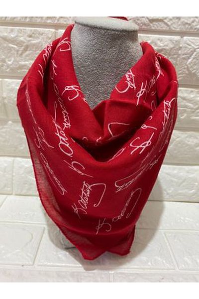 sema aksesuar 10 Pieces Red Atatürk Signed Cotton Fabric Scarf - Bandana - April 23, October 29, August 30, 19 May