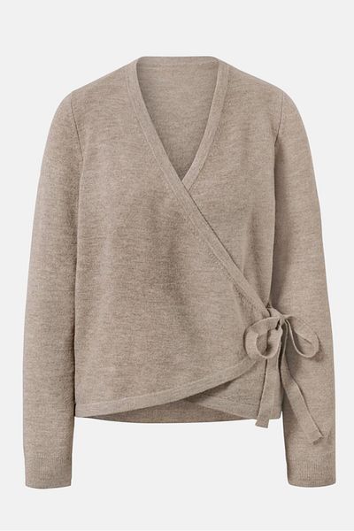 Tchibo Women Textured Long Sleeve Lounge Jacket, Taupe