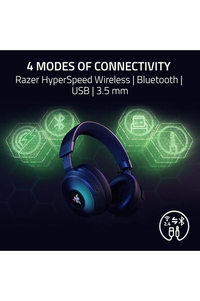 RAZER Kraken V4 Pro Wireless Gaming Headset: OLED Hub, HD Haptics -PC, PS5,PS4, Xbox,Smartphone