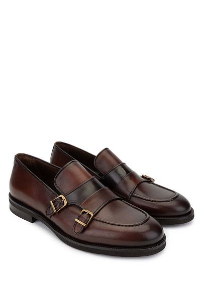 Tamer Tanca Men's Genuine Leather Tan Loafer Shoes