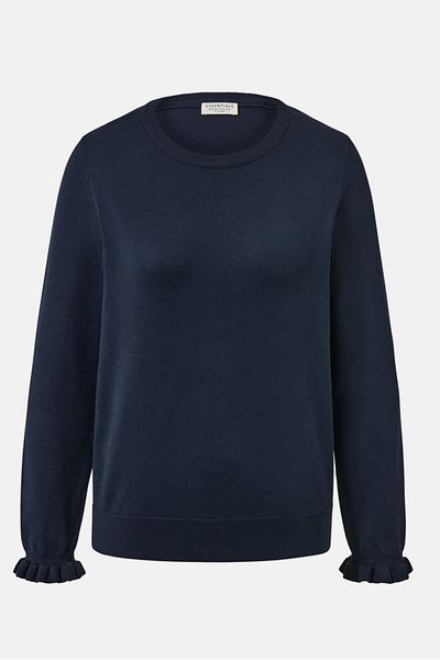 Tchibo Women Crew Neck Knitted Sweater, Navy