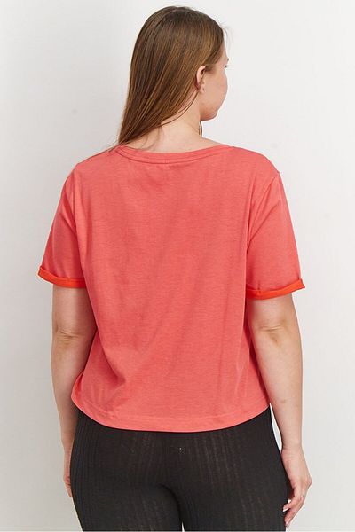 Tchibo Women Crew Neck Short Sleeve Solid T-shirt, Red