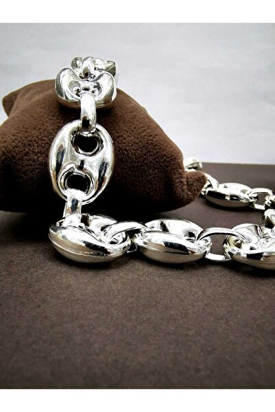 Omar Silver Unisex Gemici Arpa 17mm Gümüş Kolye Zincir