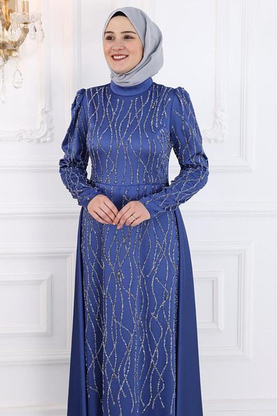 Amine Hüma Βραδινό φόρεμα Didem Hijab Indigo