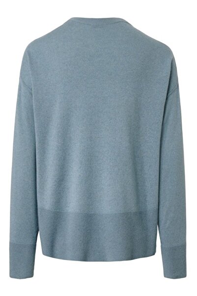 Tchibo Women Crew Neck Knitted Pullover Sweater, Dusty Blue