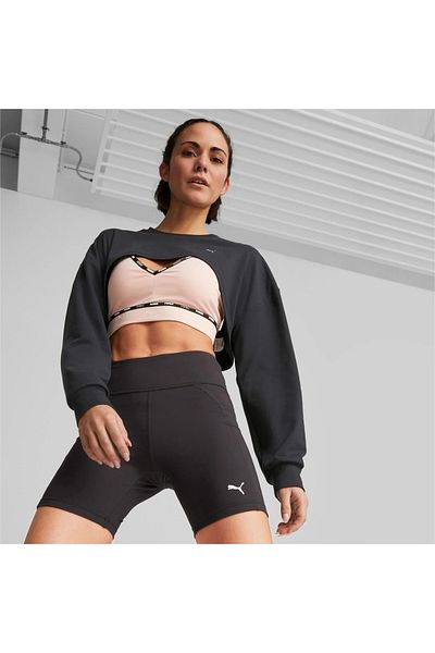 Puma Forever Luxe Cloudspun Crop Women's Black Sweatshirt