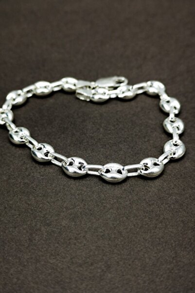 Omar Silver Unisex Gemici Arpa 7mm Gümüş Bileklik