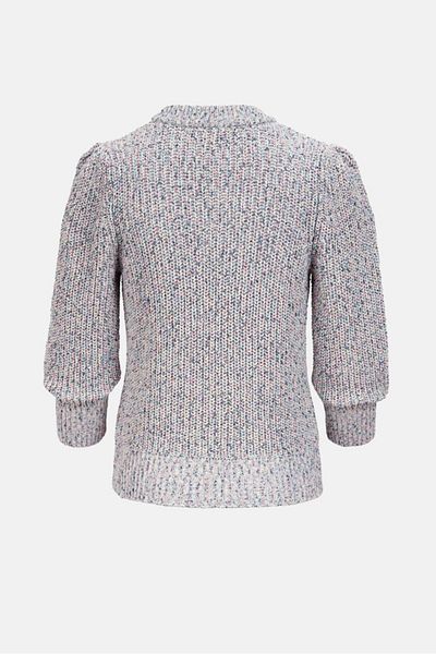 Tchibo Women Crew Neck Textured Sweater, Purple Combo