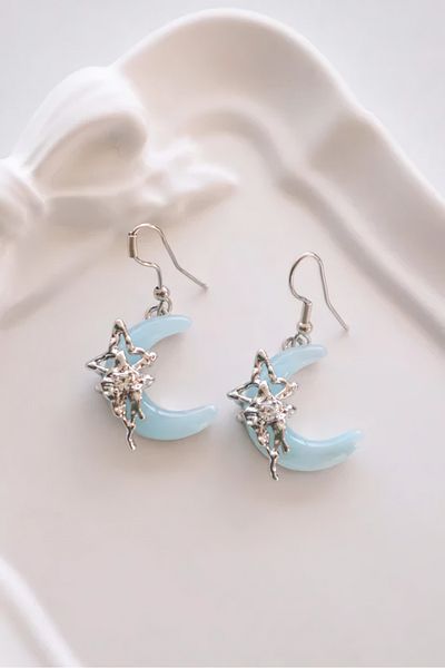 EFBUTİK Fairfocus Holographic Moon Imported Earrings