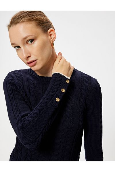 Koton Long Sleeve Crew Neck Hair Knit Sweater