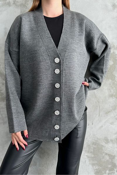 macharel jeans Wide Fit Tweed Look Knitwear Cardigan