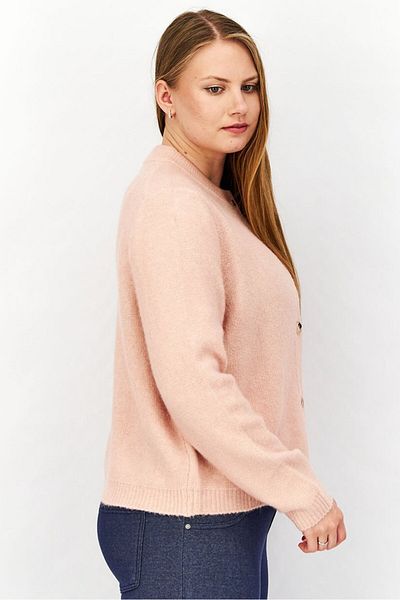 Tchibo Women Full Buttoned Long Sleeves Knit Cardigan, Pink
