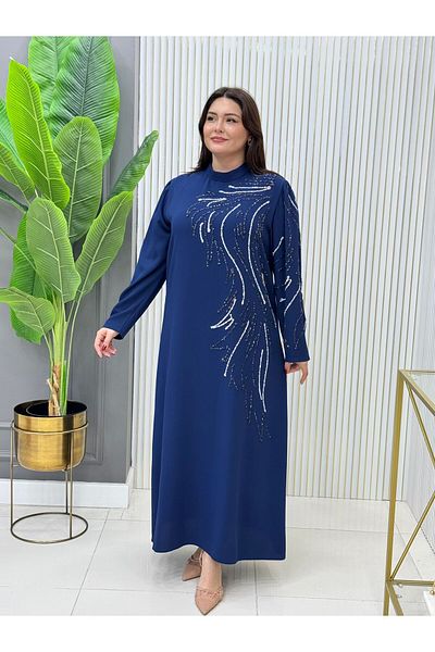 GK Stone Embroidered Hijab Evening Dress 2317