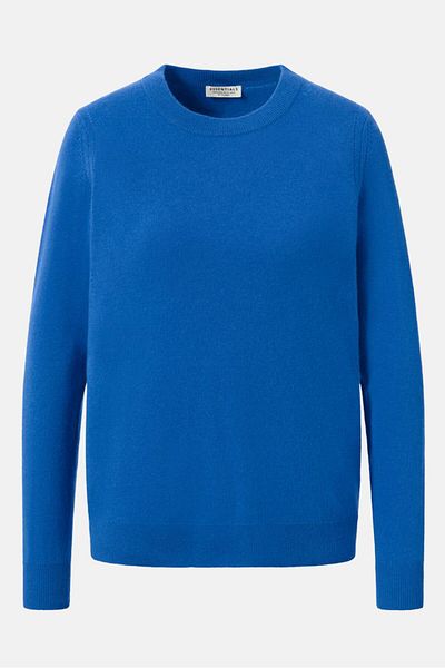 Tchibo Women Round Neck Knitted Sweater, Blue