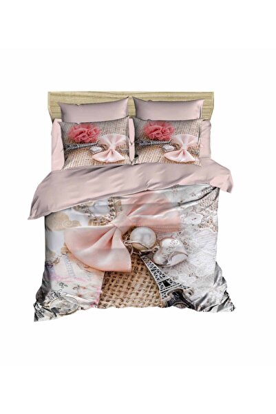 Fabeteks Valentine's Day Bow Paris 3-D Digital Double Duvet Cover Set