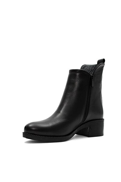 Celal Gültekin Kadın Siyah Çift Fermuarlı Deri Bot