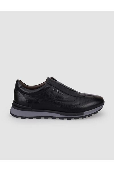 Cabani Genuine Leather Men's Black Sneakers