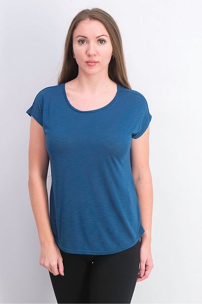 Tchibo Women Sportswear Fit Cap Sleeve Training Top, Teal Blue
