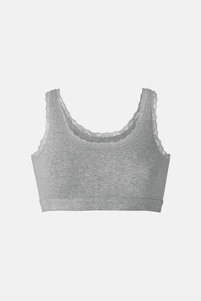 Tchibo Women Bustier Crop Top, Heather Grey