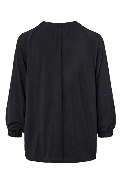 Tchibo Women V-neck Long Sleeve Plain Top, Black