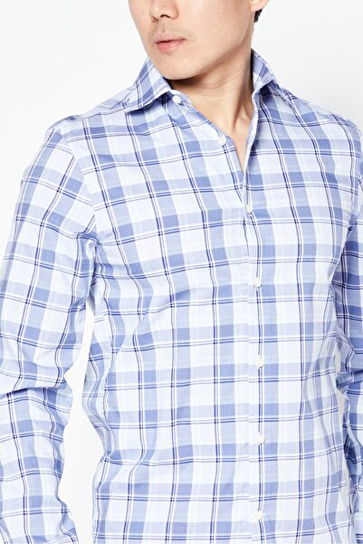 Michael Kors Men Regular Fit Long Sleeve Checkered Dress Shirt, Multicolor