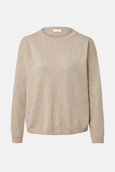 Tchibo Women Round Neck Long Sleeves Knitted Top, Beige